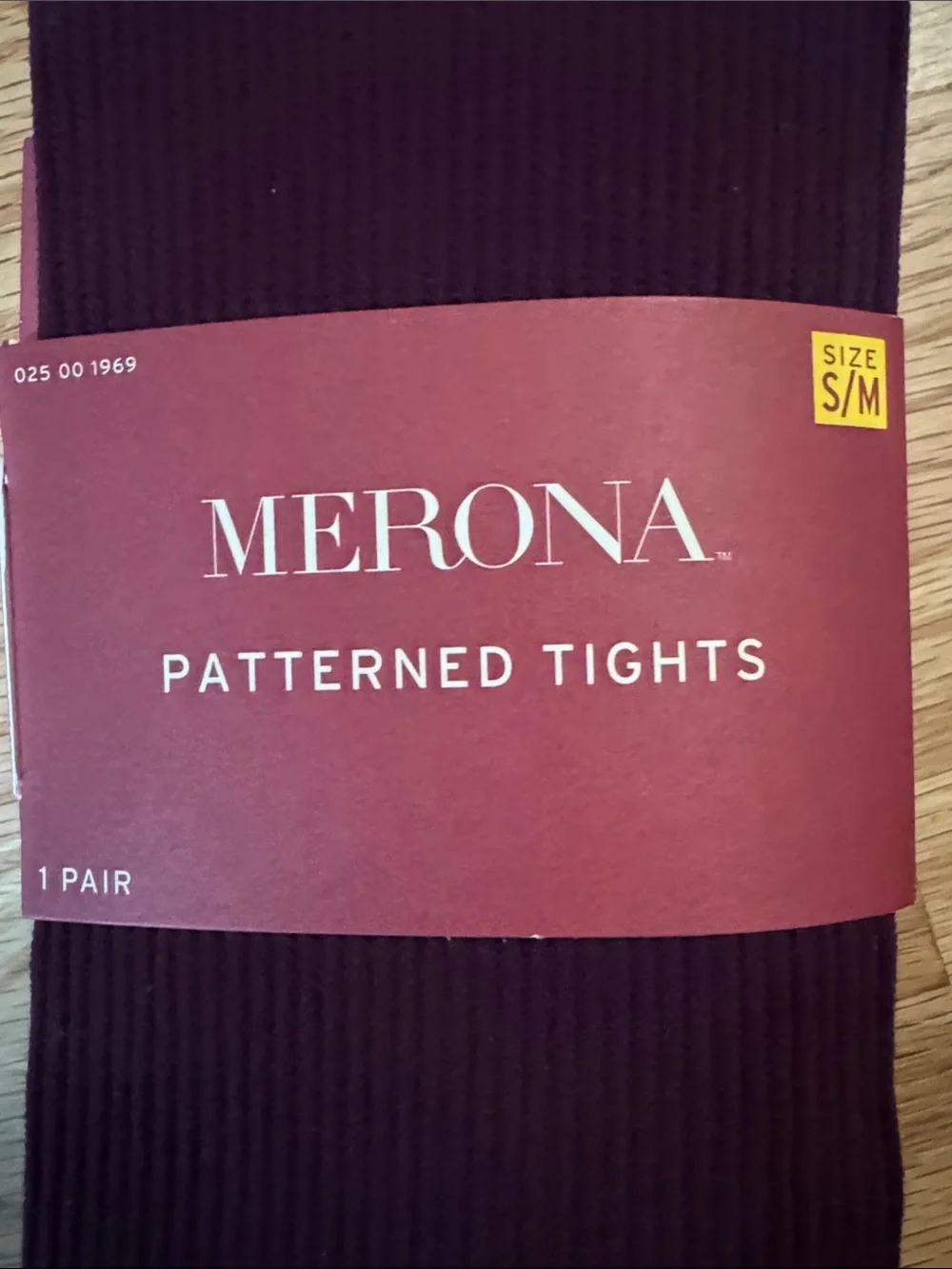 Merona Ribbed Patterned Tights in Burgundy